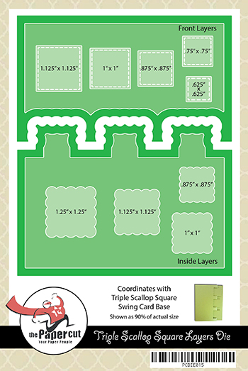 Triple Scallop Square LAYERING Die Set<br>Includes BOTH Shape and Card Panel Layers